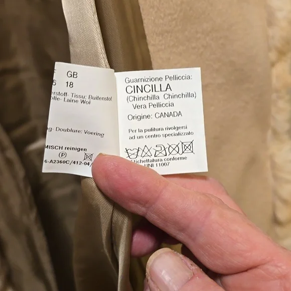 Cinzia Rocca Wool Coat with Chinchilla trim nwot - Picture 5 of 9